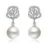 Women Classical Pearl Cubic Zirconia Stylish Earrings