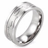 Hook Engraved Silver Wedding Ring for Men