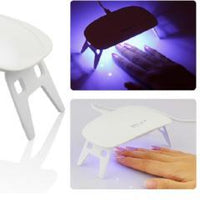 Nail Dryer 5W UV LED Mini Curing Lamp 6 Lights Portable for Gel Based Polishes Nail Art - sparklingselections