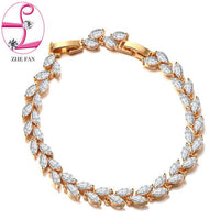 Gold Color Plated Zircon Bracelet Bangles For Women - sparklingselections