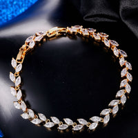 Gold Color Plated Zircon Bracelet Bangles For Women - sparklingselections