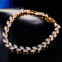 Gold Color Plated Zircon Bracelet Bangles For Women - sparklingselections