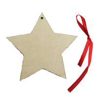 Merry Christmas Star Wood Chip Xmas Tree Ornaments For Home - sparklingselections