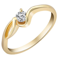 Gold Color with Unique Shaped Cubic Ring for Women - sparklingselections