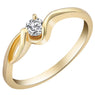 Gold Color with Unique Shaped Cubic Ring for Women