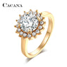 Sun flower Type Cubic Zirconia Rings For Women