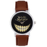 Faux Leather Analog Smiling Face Wrist Watch