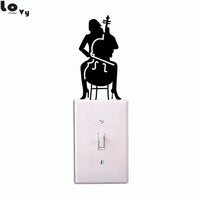 Girl Playing Cello Silhouette Wall Sticker - sparklingselections