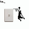 Basketball Player Dunk Silhouette Light Switch Wall Stickers for Home Decoration