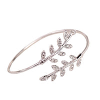 Leaf Cuff Charm Open Bracelet Bangle - sparklingselections