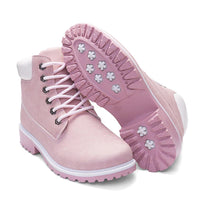 Women PU Faux Pink Winter Ankle Boots - sparklingselections