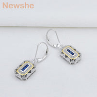 White & Gold Color Plated Silver Drop Earrings - sparklingselections