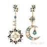 Star Sun Moon Rhinestone Crystal Stud Dangle