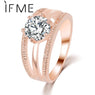 New Fashion Multilayer Round Zircon Crystal Rings