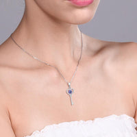 Blue Mystic Topaz Heart Key Pendant For Women - sparklingselections