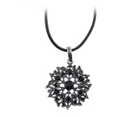 Hollow Flowers Black Leather Chain Statement Necklaces For Women