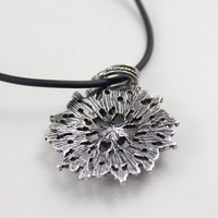 Hollow Flowers Black Leather Chain Statement Necklaces For Women