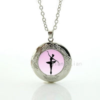 New stylish Ballerina Dancing Glass Pendant Necklace - sparklingselections