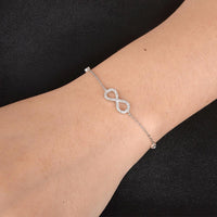 Silver Infinity Bowknot Bridal Bracelet - sparklingselections