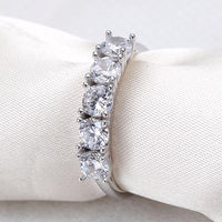 Fashion 925 Sterling Silver Bridal Ring Clear Cubic Zircon Wedding Ring - sparklingselections