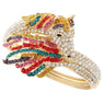 Colorful Gold Tone Austrian Crystal Horse Bridal Bangle
