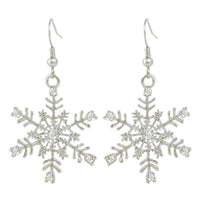 Winter Snowflake Hook Earrings For Women - sparklingselections