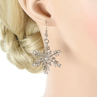 Winter Snowflake Hook Earrings For Women - sparklingselections