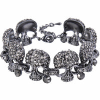 Skull Bone Skeleton Crystal Rhinestone Bracelets - sparklingselections