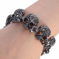 Skull Bone Skeleton Crystal Rhinestone Bracelets - sparklingselections