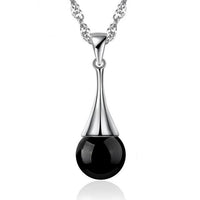 Silver Black Opal Pendant Necklace For Women - sparklingselections