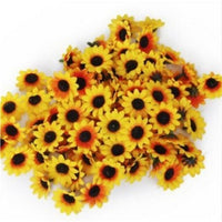 New Handmade Artificial Sunflower Mini Flower Head For Wedding Decoration - sparklingselections