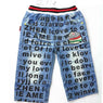 new shorts letters printing hamburger embroidery elastic waist jeans size 456