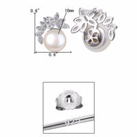 Sterling Silver Cubic Zircon Bridal Earrings - sparklingselections
