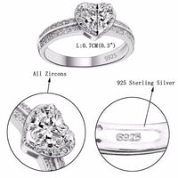 Sterling Silver Heart Bridal Ring - sparklingselections