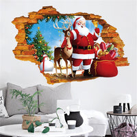 New Santa Claus 3D Removable Wall Stickers For Kids Room - sparklingselections