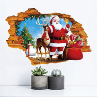 New Santa Claus 3D Removable Wall Stickers For Kids Room - sparklingselections