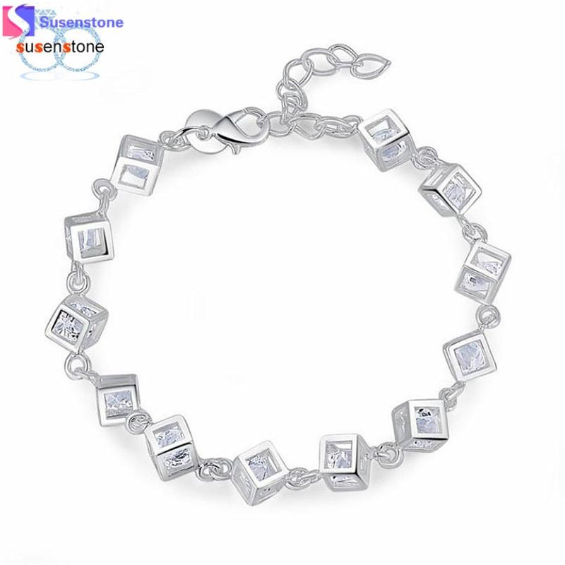 Fashion Geometric Chain Bracelets Jewelry for Women Girls Luxury Flower  Zircon Adjustable Female Prom Party Bracelet