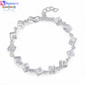 Silver Plated Charm Crystal Chain Bracelet Bangle