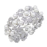 Silver Plated Simulated Pearl Bridal Bangle For Women