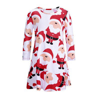 Santa Claus Printed Dress for Girls - sparklingselections