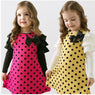 Long Sleeve Dotted One Piece Dress for Childrens
