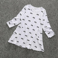 Cartoon Mouse Printed Full Sleeve Knee Length Party Dress for Kid Girls - sparklingselections