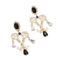 Designing Crystal Dangle Keys Shape Earrings - sparklingselections