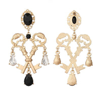 Designing Crystal Dangle Keys Shape Earrings - sparklingselections