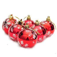 6Pc Christmas 6Cm Balls Tree Decorations Hanging Ornament - sparklingselections
