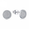 Round Sharped Sliver Stud Earrings