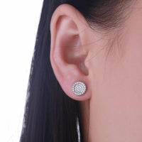 Round Sharped Sliver Stud Earrings - sparklingselections