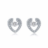 Women Sterling Silver Heart Shaped Earrings - sparklingselections