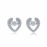 Women Sterling Silver Heart Shaped Earrings