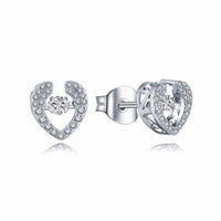 Women Sterling Silver Heart Shaped Earrings - sparklingselections